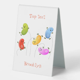 Plaque De Table Jolie jellybeans bondissant dessin animé