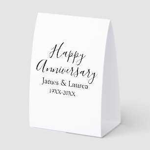 Plaque De Table Joyeux anniversaire mariage nom date année simple