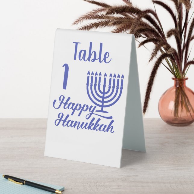 Plaque De Table Joyeux Hanukkah numéroté  (En SItu (Tableau))