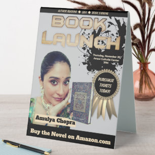 Plaque De Table Lancement du livre professionnel Ink Splatter