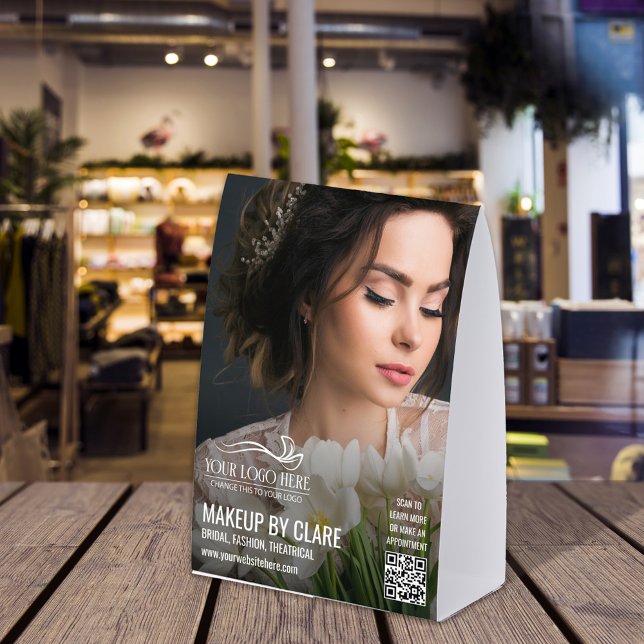 Plaque De Table Large Photo Makeup Artist With Your Logo (Créateur téléchargé)