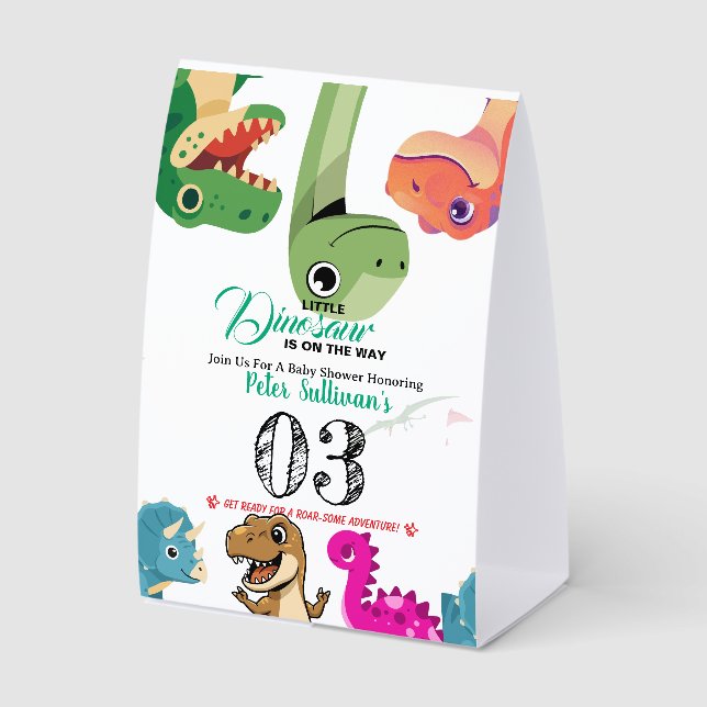 Plaque De Table L'aventure commence avec bébé Dino (Recto)