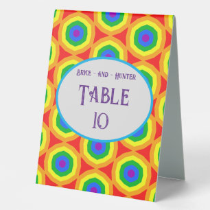 Plaque De Table LBGTQA+ Design arc-en-ciel