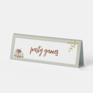 Plaque De Table Le Baby shower des animaux des bois