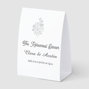 Plaque De Table Le dîner de répétition floral la veille du mariage