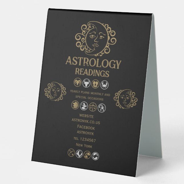 Plaque De Table Lecture astrologique (Recto)