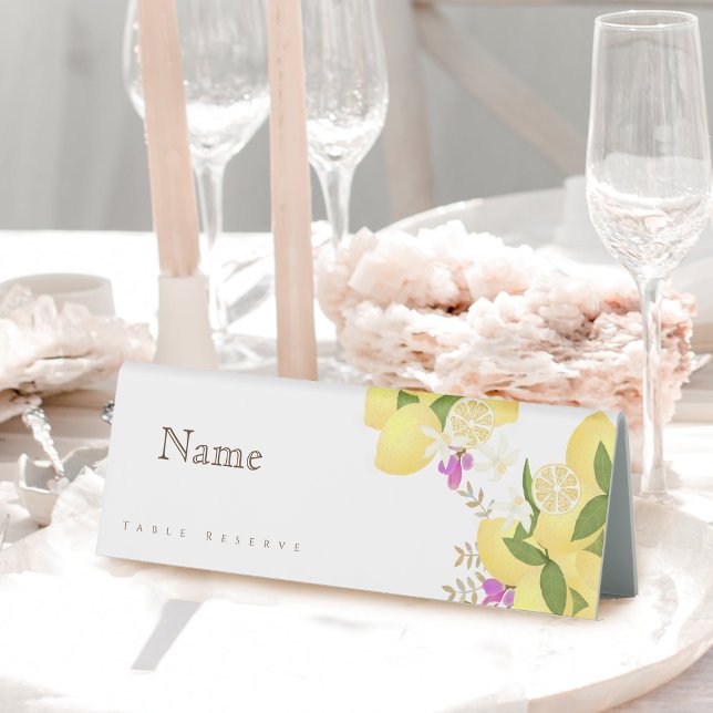 Plaque De Table Lemon Squeeze Anniversary White (10th Wedding Annversary 
Guest Name Table Placecard)