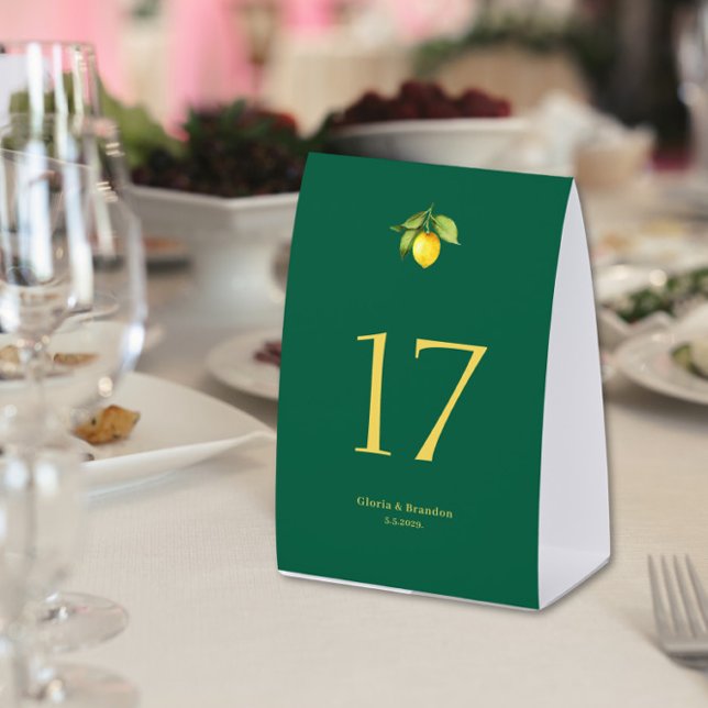 Plaque De Table Lemon Wedding Table Number  (Créateur téléchargé)