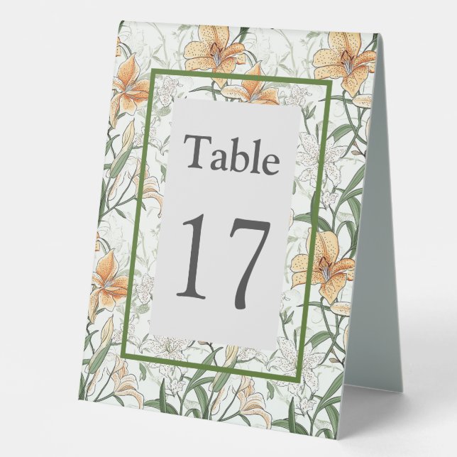 Plaque De Table Les Lys Tiger, Mariage, (Recto)