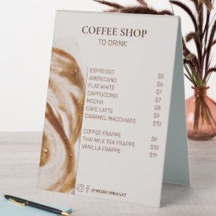 Plaque De Table Liste de prix minimaliste simple pour les professi