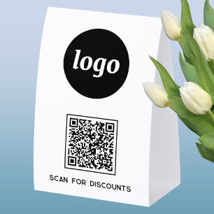 Plaque De Table Logo Code QR Entreprise Scannez pour Réductions