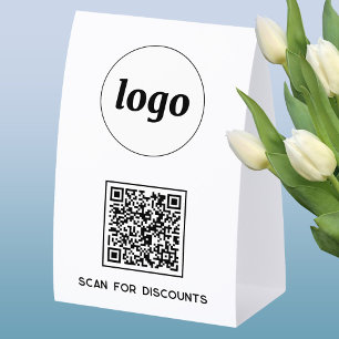 Plaque De Table Logo Code QR Entreprise Scannez pour Réductions