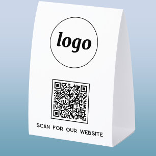 Plaque De Table Logo Code QR Entreprise Scannez pour Site Web