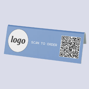 Plaque De Table Logo de code QR Analyse d'entreprise pour commande