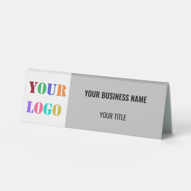Plaque De Table Logo de l'entreprise personnalisé Votre panneau de (Recto)