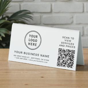 Plaque De Table Logo d'entreprise moderne Code QR