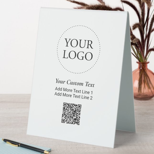 Plaque De Table Logo d'entreprise personnalisé simple QR Code prom (En SItu (Tableau))