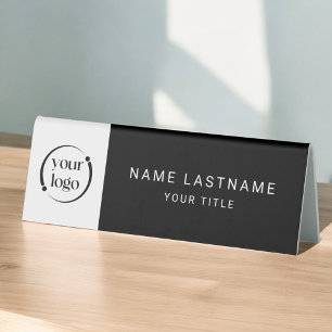 Plaque De Table Logo moderne simple avec nom et titre