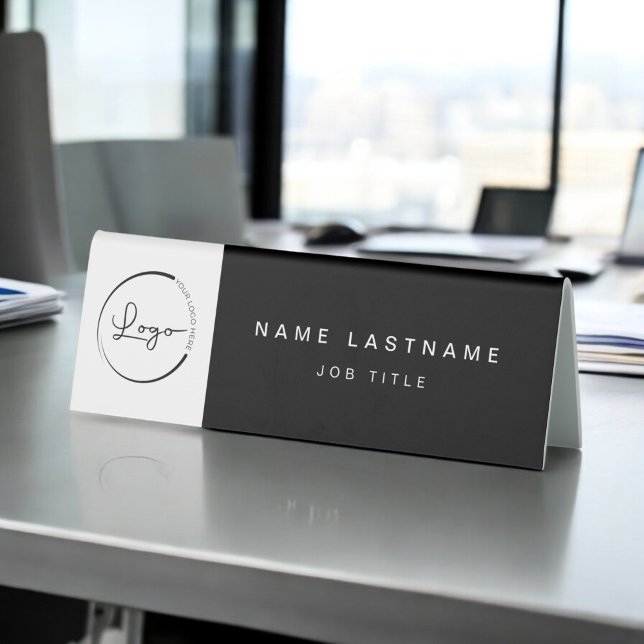Plaque De Table Logo personnalisé Black Elegant Professionnel (Créateur téléchargé)