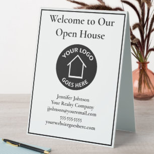 Plaque De Table Logo personnalisé de l'entreprise immobilière Ouvr