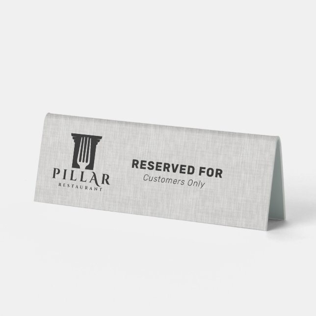 Plaque De Table Logo personnalisé Lin gris clair (Recto)