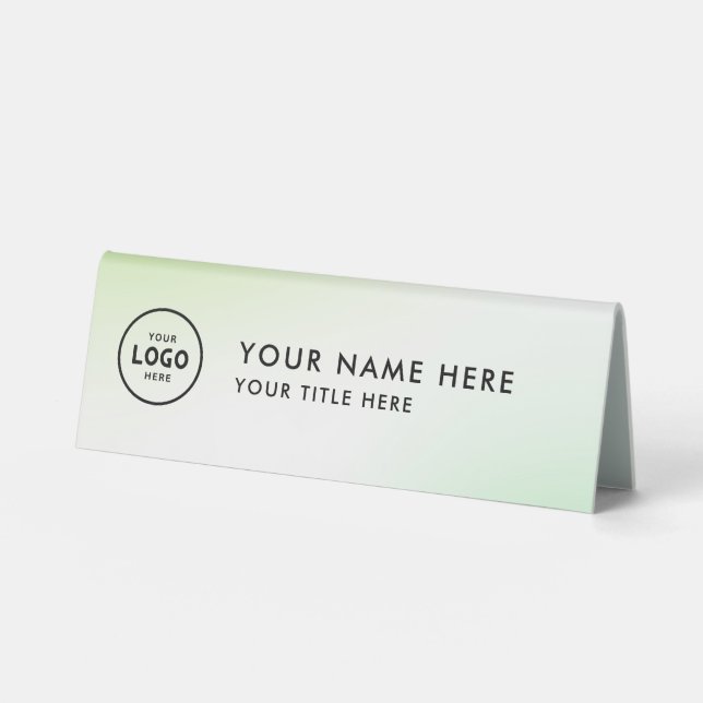 Plaque De Table Logo professionnel tendance pour entreprise Bureau (Recto)