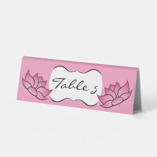 Plaque De Table Lotus exquis en Pink Table Tente Sign