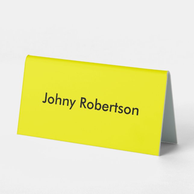 Plaque De Table Lumineuse Jaune Plaine Élégante Professionnelle Mo (Recto)