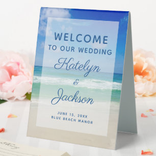 Plaque De Table Magnifique Bienvenue à notre mariage personnalisé