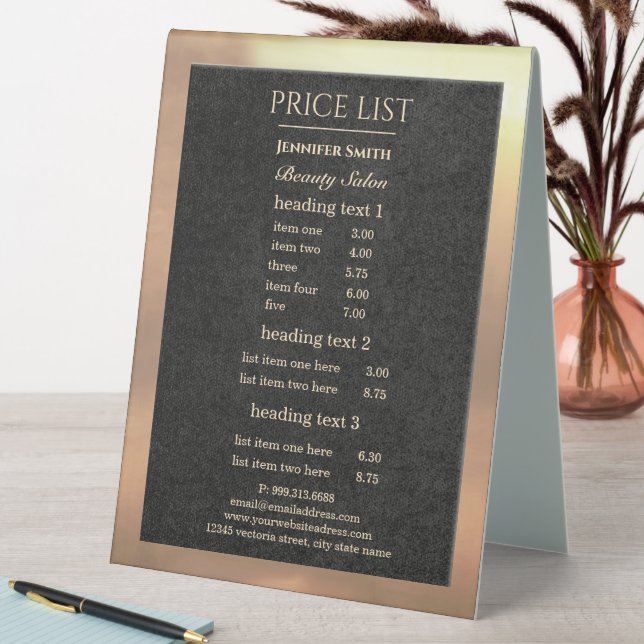 Plaque De Table Maquillage Artiste Black Gold Tarifs (En SItu (Tableau))