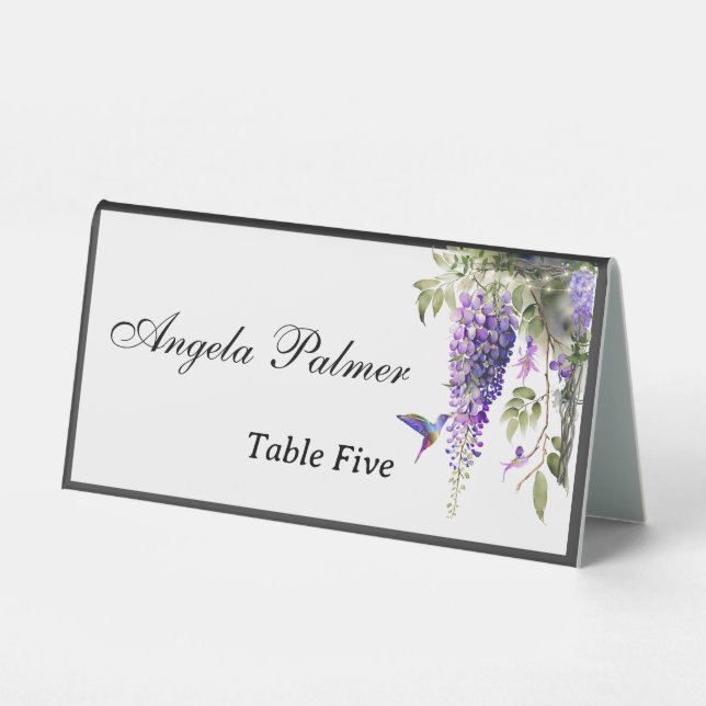 Plaque De Table Mariage à thème Purple Wisteria (Recto)