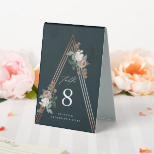 Plaque De Table Mariage bohème pyramide rose vintage