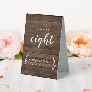 Plaque De Table Mariage campagnard de bois rustique chic moderne