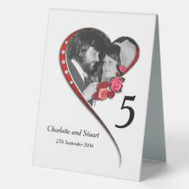 Plaque De Table Mariage cardiaque