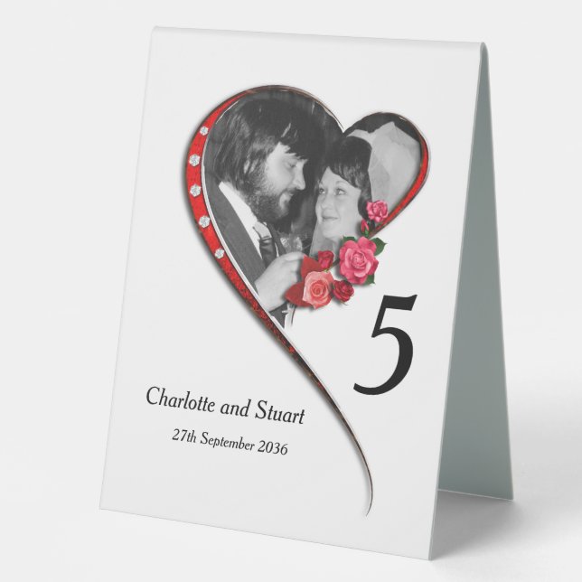 Plaque De Table Mariage cardiaque (Recto)