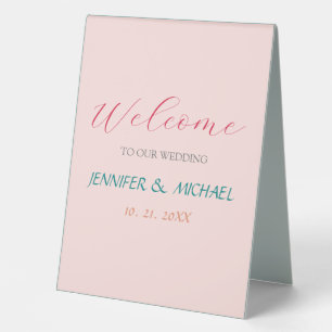 Plaque De Table Mariage de bienvenue élégant en calligraphie