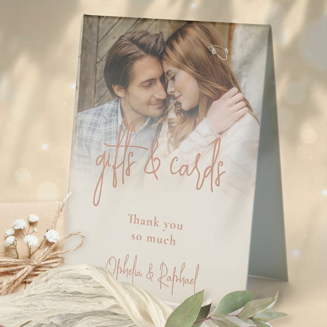 Plaque De Table Mariage de cartes cadeaux photo réversible à deux  (Duo tone display - the opposite colorway is on the other side)