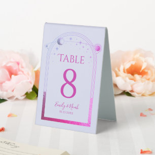 Plaque De Table Mariage de la Lavande rose de la Lune soleil étoil