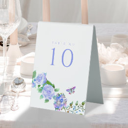 Plaque De Table Mariage de monogramme Rose bleu