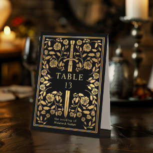Plaque De Table Mariage d'épée médiévale noire