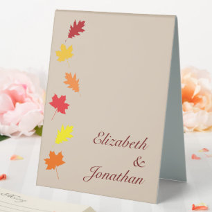 Plaque De Table Mariage des feuilles automnales
