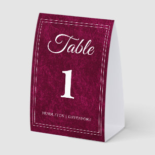 Plaque De Table Mariage Élégant Classique aux Baies de Bourgogne
