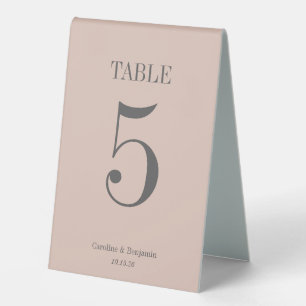 Plaque De Table Mariage Élégant Simple Classique Poussiéreux Rose