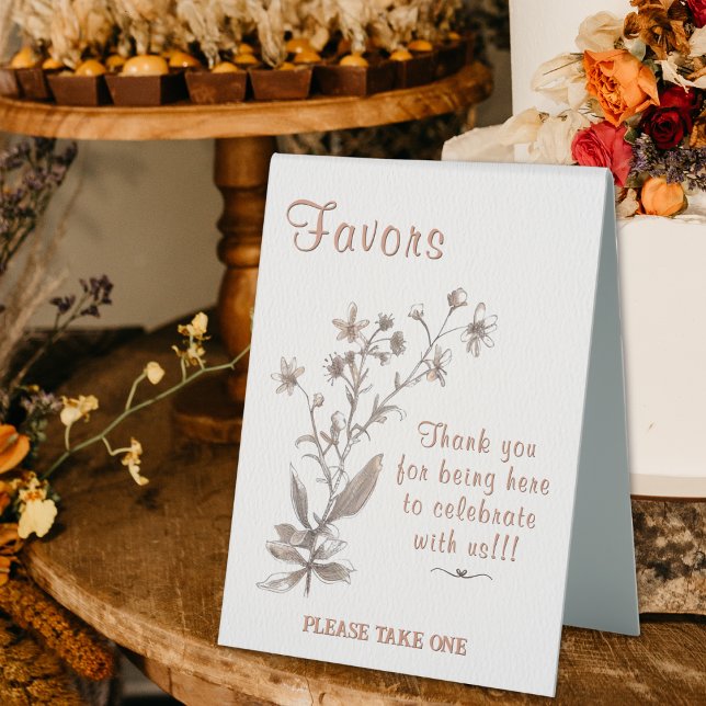 Plaque De Table Mariage favorise Boho Rustique Fleur sauvage Cuivr (Créateur téléchargé)
