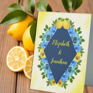 Plaque De Table Mariage floral citron soleil