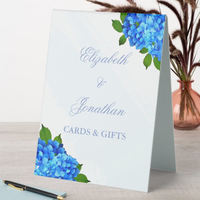 Plaque De Table Mariage Floral d'Hydrangea Bleu (En SItu (Tableau))
