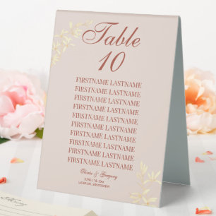 Plaque De Table Mariage floral rustique intemporel