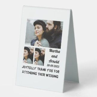 Plaque De Table Mariage Merci personnalisé 3 Photo Collage
