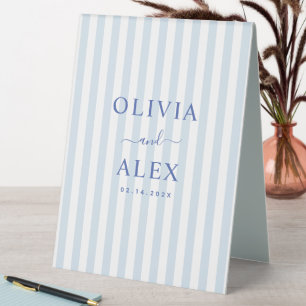 Plaque De Table Mariage personnalisé minimaliste et chic bleu