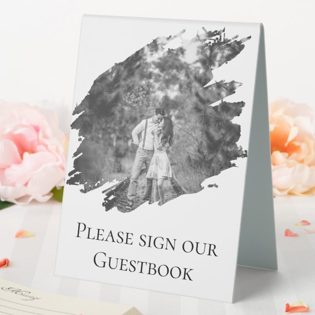 Plaque De Table Mariage photo moderne Brushstroke | BLANCHE (In SItu (Mariage))